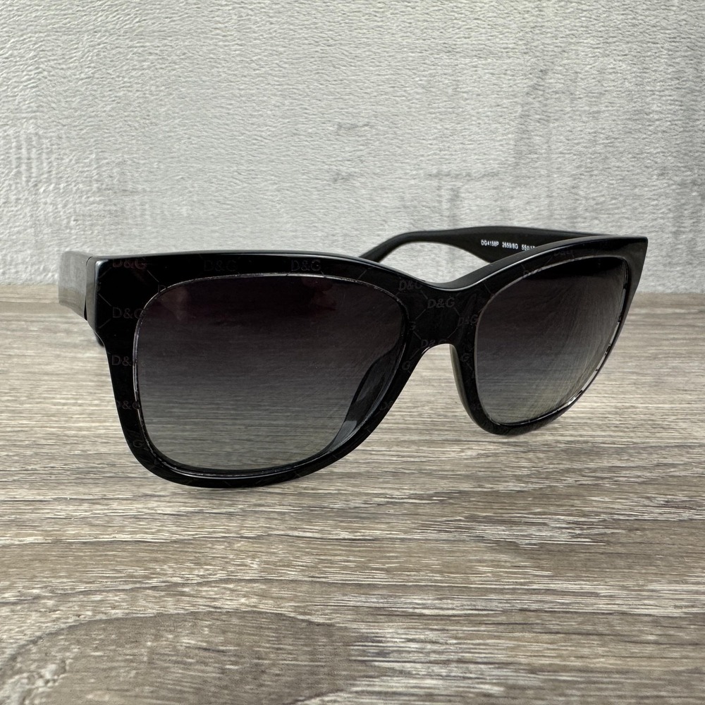 Dolce & Gabbana Sunglasses Womens Black Gray Square Oversized 55-17 140 DG4158P